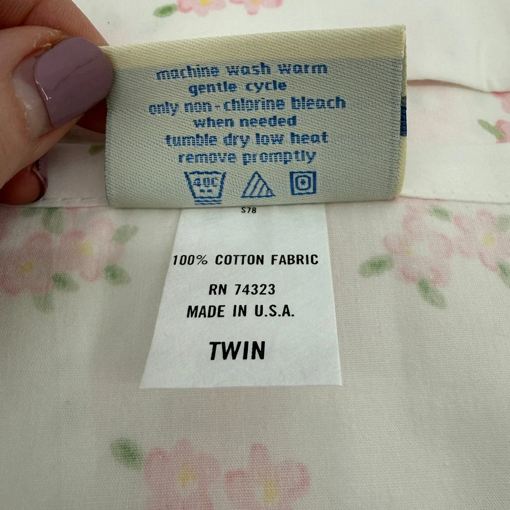 Pottery Barn Kids Twin Flat Sheet Pink Floral Cotton Replacement Bedding PBK
